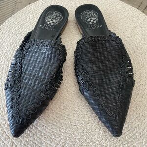 Vince Camuto Black Woven Mules
